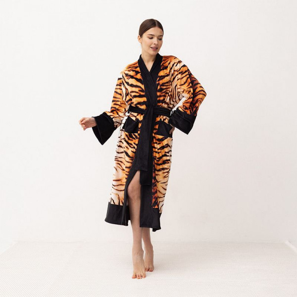 Кімоно жіноче з плюшевого велюру Kimono Soul of the tiger 18393 2XL