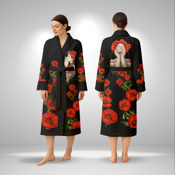 Кімоно жіноче з плюшевого велюру Mystic Blossom 29497 2XL