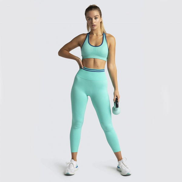 Комплект для фітнесу топ та легінси 10524 S блакитний