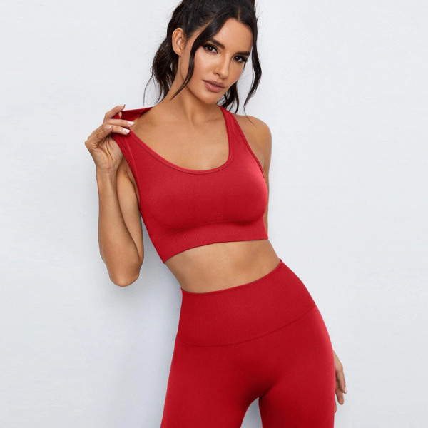Комплект для фітнесу топ та леггенси 6156 L червоний