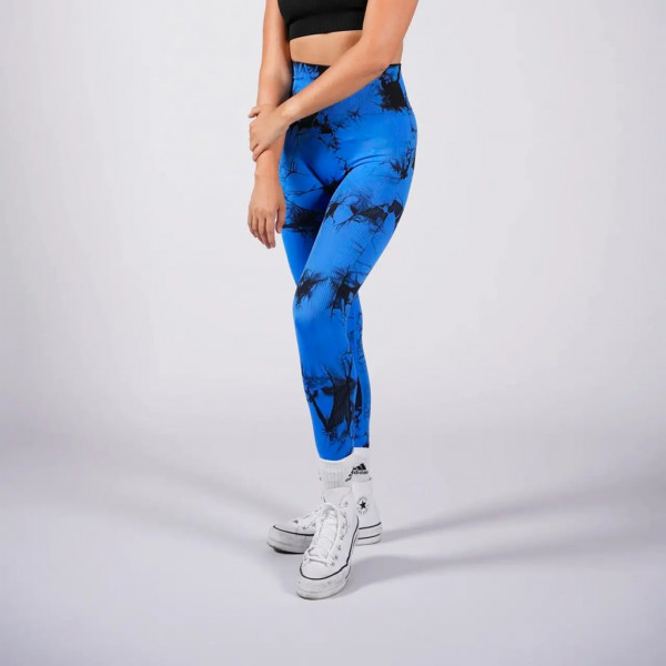 Легінси жіночі спортивні з пуш-ап Tie Dye 18708 M синій мармур