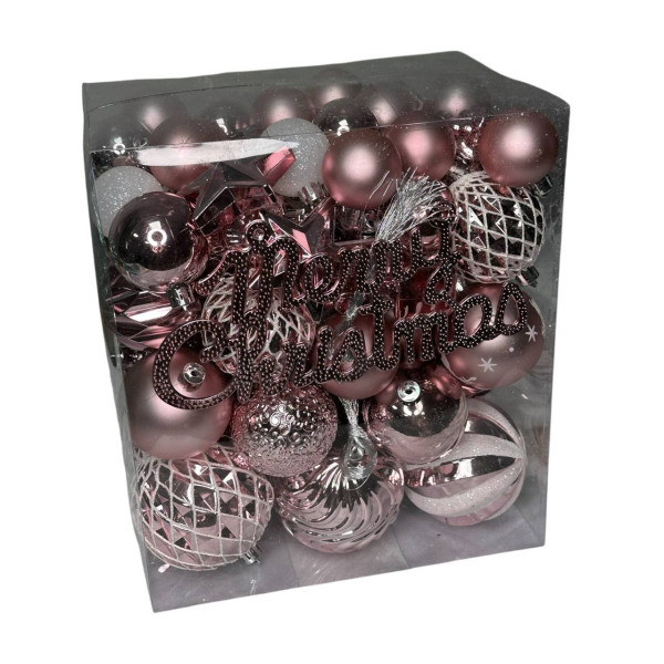 Набір іграшок на ялинку LG-102-1 19548 65 рожевий