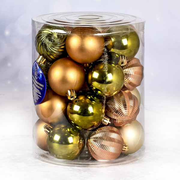 Набір іграшок на ялинку Stenson 9726-S 19512 6 см 26 шт