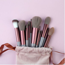 Набір кистей для макіяжу 6420 14 предметів коричневий