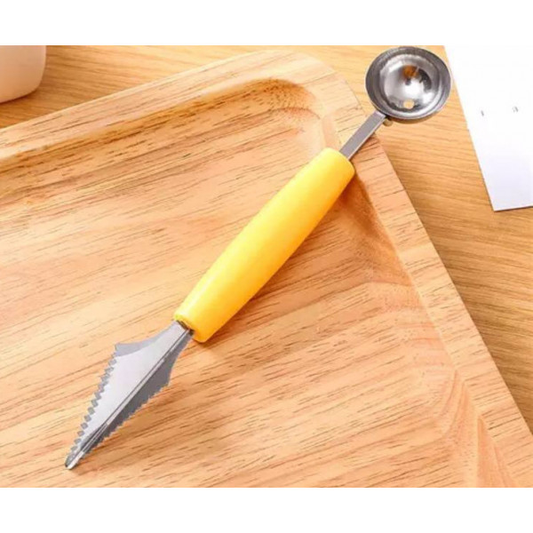 Ніж-ложка для дині 8448 18 см жовтий