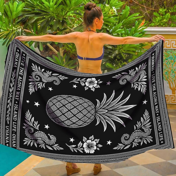 Парео пляжне з 3D принтом Pineapple Spiri 31091 80х150 см