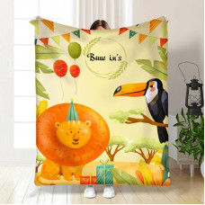 Плед 3D іменний Дитячий Саванна 15661 135х160 см