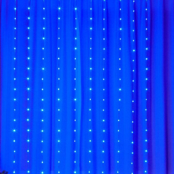Гірлянда світлодіодна від мережі Штора Y-033B 19645 3х2 м 280 LED синя