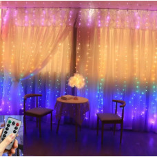 Гірлянда світлодіодна штора водоспад із гачком USB 200 LED 14063 3х2 м мультиколор