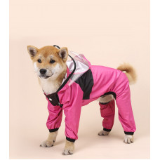 Комбінезон-дощовик для собак 11329 M рожевий