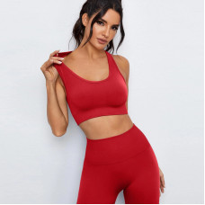 Комплект для фітнесу топ та леггенси 6154 S червоний