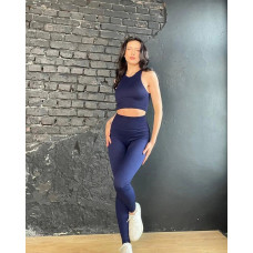 Легінси жіночі в рубчик з пуш-ап Kenalin 0925-1 18779 XL-5XL синій