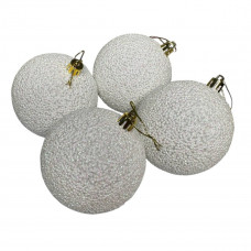 Набір іграшок на ялинку 19886 8 см 4 шт білий