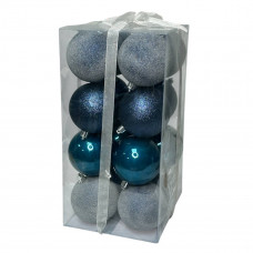 Набір іграшок на ялинку LG-124-2 19452 8 см 16 шт синій