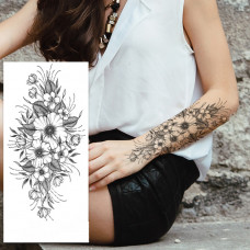 Тимчасове тату водостійке 3D велике Квіти FF-095 18х9 см