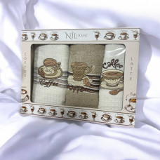 Набір вафельних кухонних рушників Туреччина Кава 18758 50х70 см 3 шт