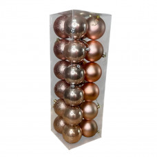 Набір іграшок на ялинку 19587 8 см 24 шт рожеве золото