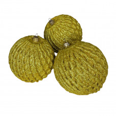 Набір іграшок на ялинку 19853 10 см 3 шт золотистий