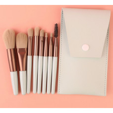 Набір кистей для макіяжу в чохлі 5551 м'ятний 9 предметів