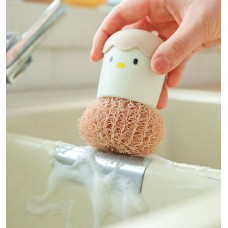 Набір мочалок для миття посуду з тримачем Курча 12676 5 предметів рожевий