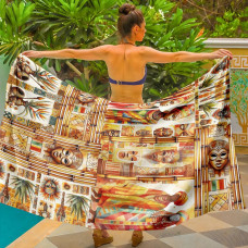 Парео пляжне з 3D принтом Echo of Africa 31178 80х150 см