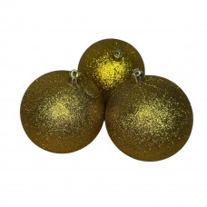 Набір іграшок на ялинку 19856 10 см 3 шт золотистий