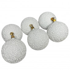 Набір іграшок на ялинку 19884 8 см 6 шт білий