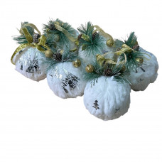 Набір іграшок на ялинку вовняних Ялинка срібляста 19731 8 см 6 шт
