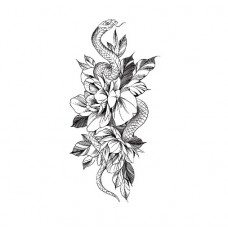 Тимчасове тату водостійке 3D велике Змія HD-07 18.5х8.5 см