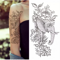 Тимчасове тату водостійке 3D велике Слон XQB-343 19,5х10 см