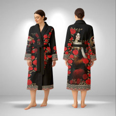 Кімоно жіноче з плюшевого велюру Queen of Roses 29461 2XL