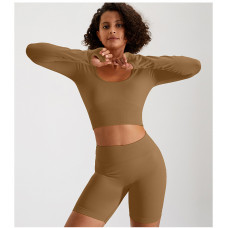 Комплект для фітнесу рашгард та велосипеда 8835 L коричневий