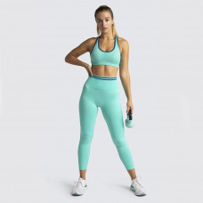Комплект для фітнесу топ та легінси 10525 M блакитний