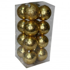 Набір іграшок на ялинку Ретро K09-81 19543 8 см 16 шт золотистий