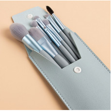 Набір кистей для макіяжу в чохлі 5553 блакитний 9 предметів