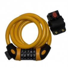 Велосипедний кодовий замок з кріпленням на 5 цифр 11424 120 см оранжевий