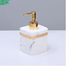 Дозатор для рідкого мила Мармур 11766 8.5х7.5х16 см 400 мл білий