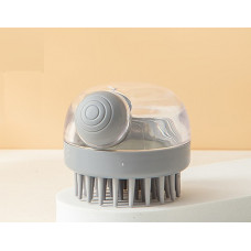 Масажна щітка для миття голови з дозатором 14757 7х8.5 см сіра