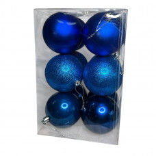 Набір іграшок на ялинку 19805 8 см 12 шт синій