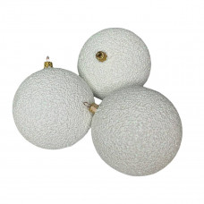 Набір іграшок на ялинку 19814 10 см 3 білий