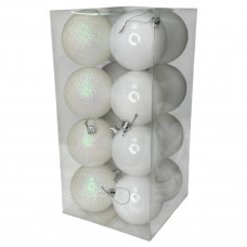 Набір іграшок на ялинку K42-31 19549 8 см 16 шт білий