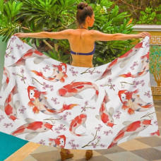 Парео пляжне з 3D принтом Sakura Koi 31116 120х150 см