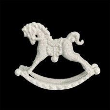 Іграшка на ялинку Кінь 19852 12х9 см білий з блискітками