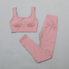 Комплект для фітнесу топ та легінси 11827 M рожевий
