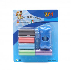 Набір для вигулювання собак 11156 5 рулонів синій