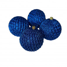 Набір іграшок на ялинку 19818 8 см 4 шт синій