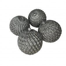 Набір іграшок на ялинку 19819 8 см 4 сріблясті