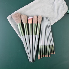 Набір пензлів для макіяжу 6421 14 предметів зелений