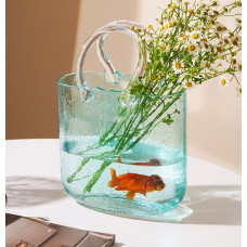 Ваза скляна 18660 19.5х28 см блакитна