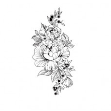 Тимчасове тату водостійке 3D велике Квіти 8 HD-10 18х8.5 см